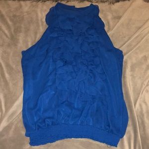 Mossimo Royal Blue Ruffled Tank Top
